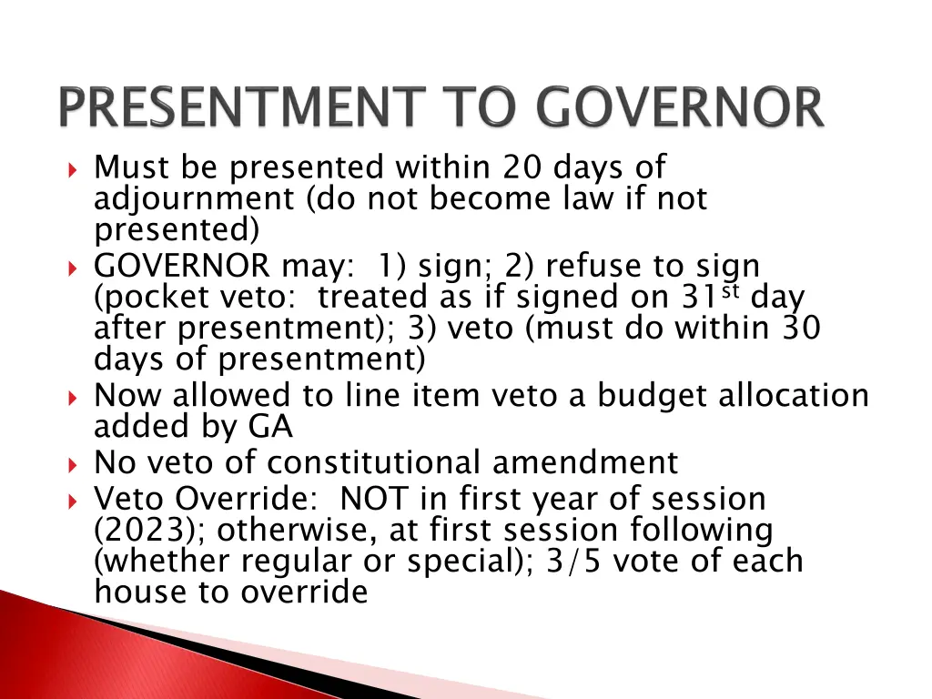 must be presented within 20 days of adjournment