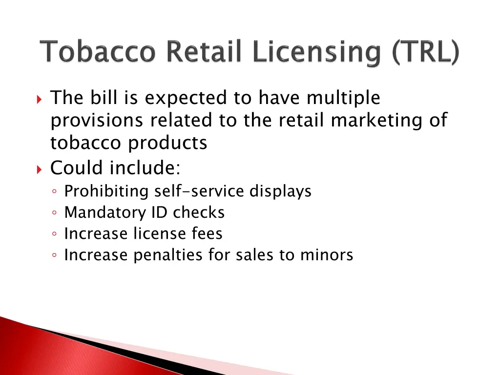 the bill is expected to have multiple provisions