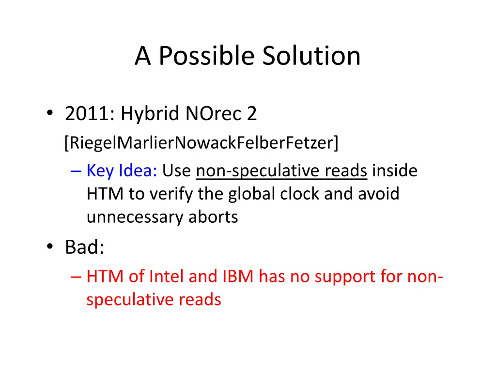 a possible solution
