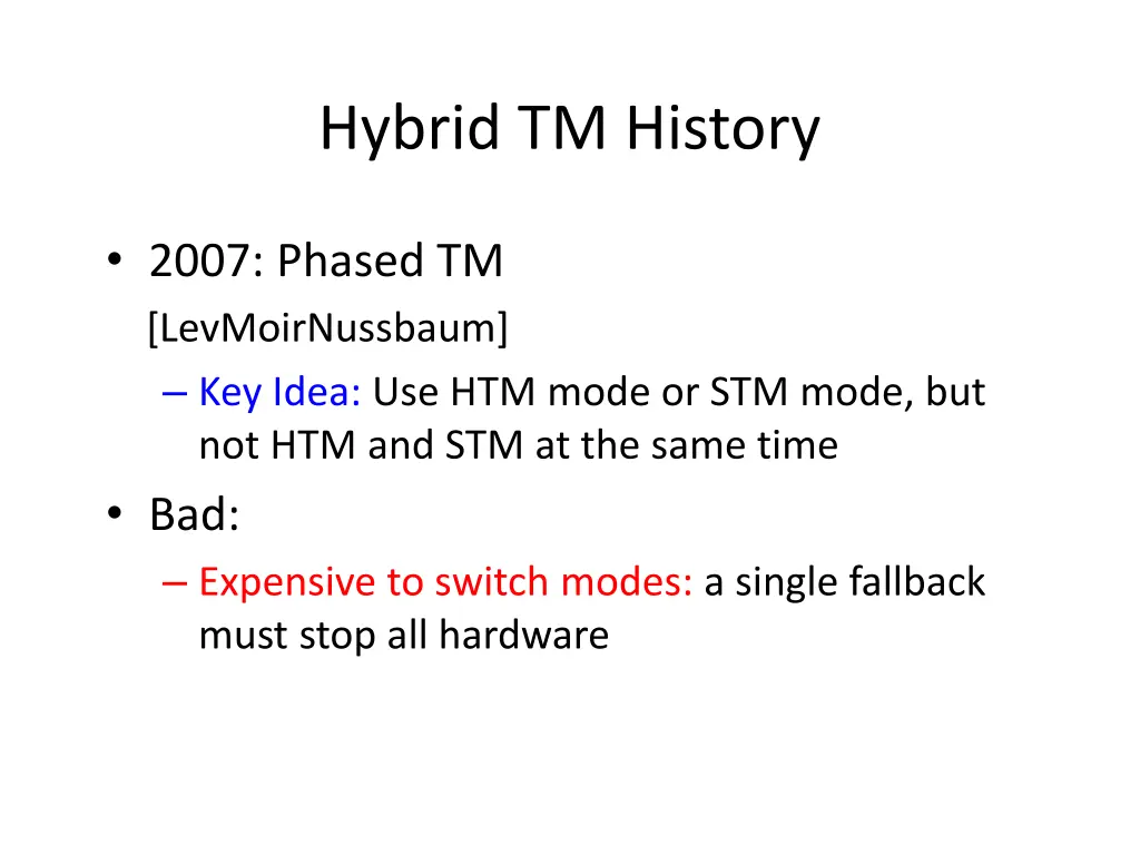 hybrid tm history 1