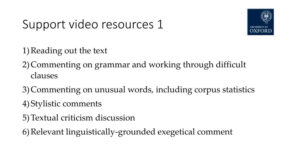 support video resources 1