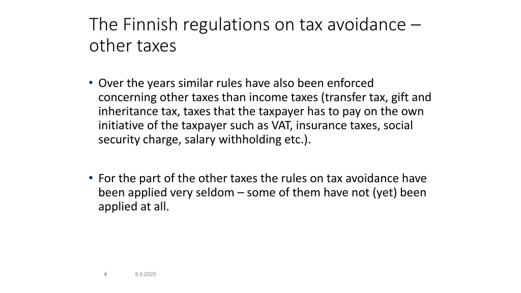 the finnish regulations on tax avoidance other