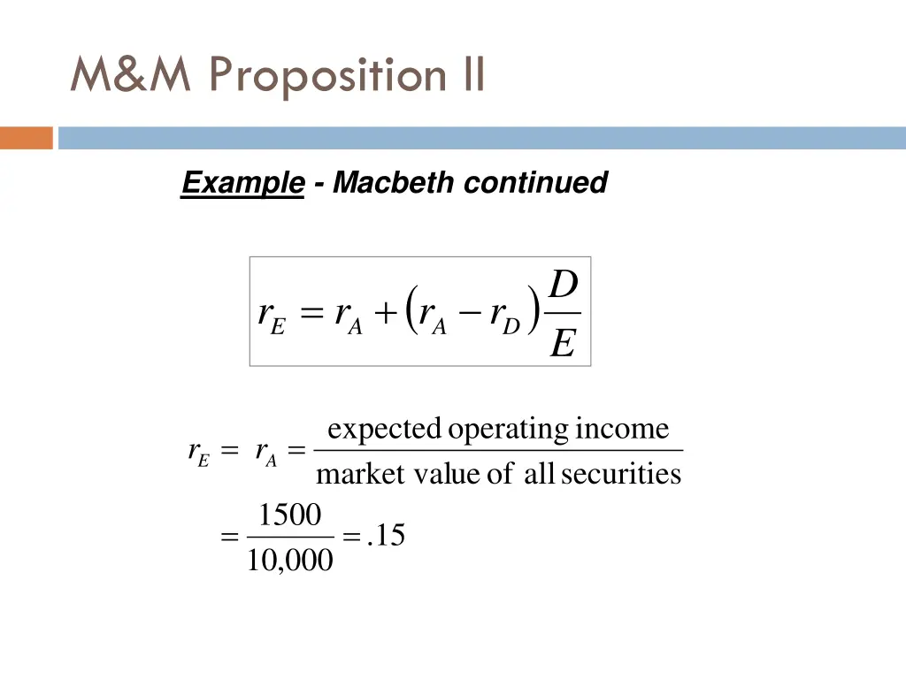 m m proposition ii