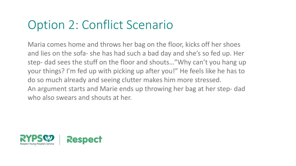option 2 conflict scenario