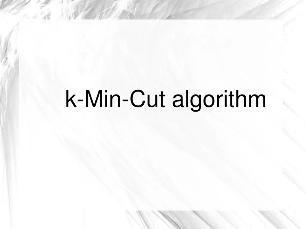k min cut algorithm