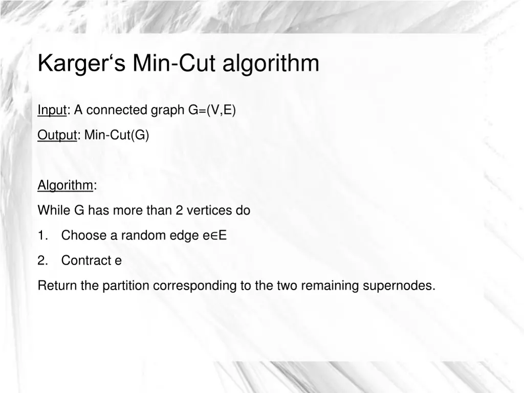 karger s min cut algorithm 1