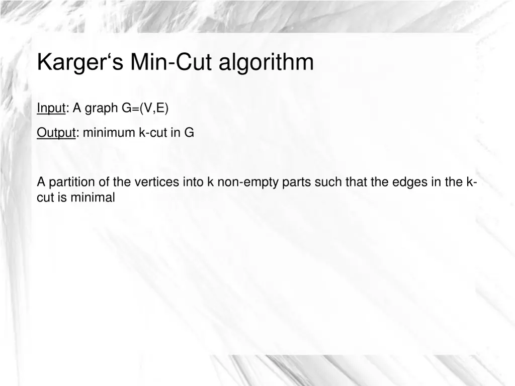 karger s min cut algorithm