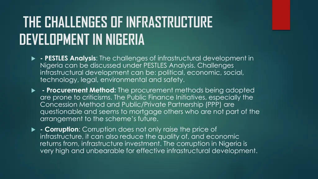 the challenges of infrastructure development 1