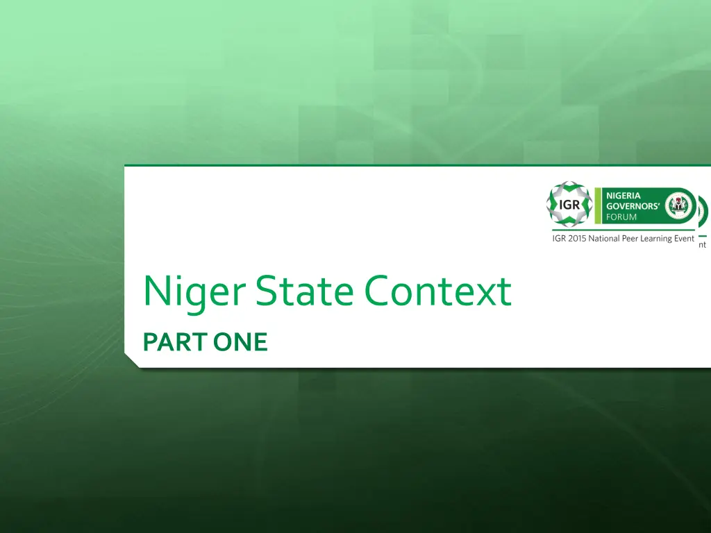 niger state context part one