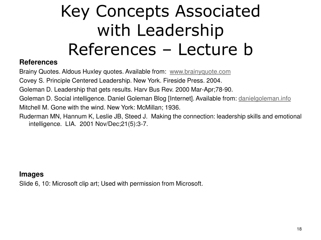 key concepts associated with leadership