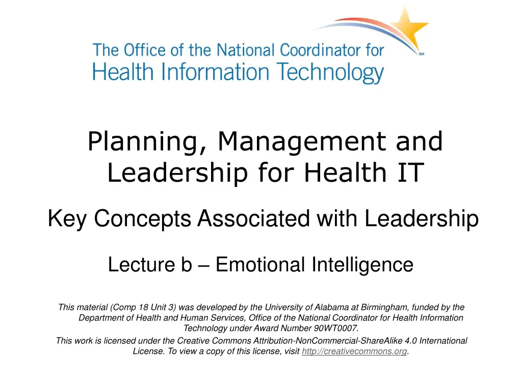 planning management and leadership for health it