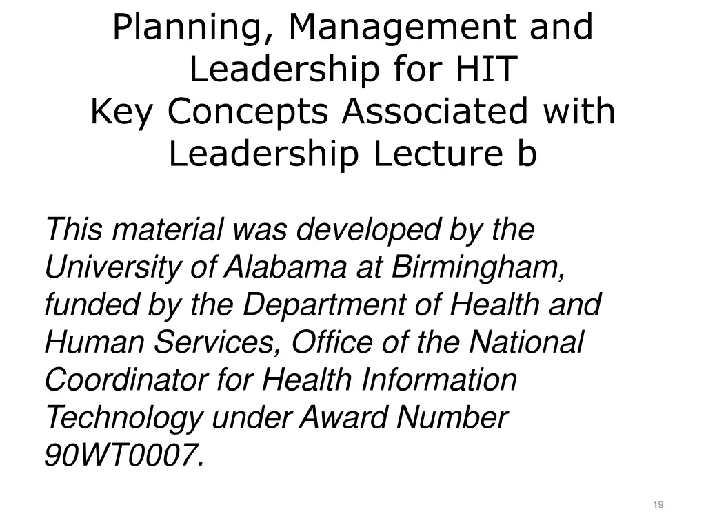 planning management and leadership