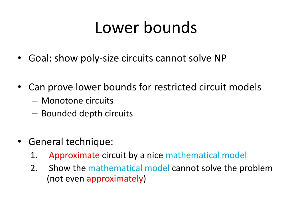 lower bounds