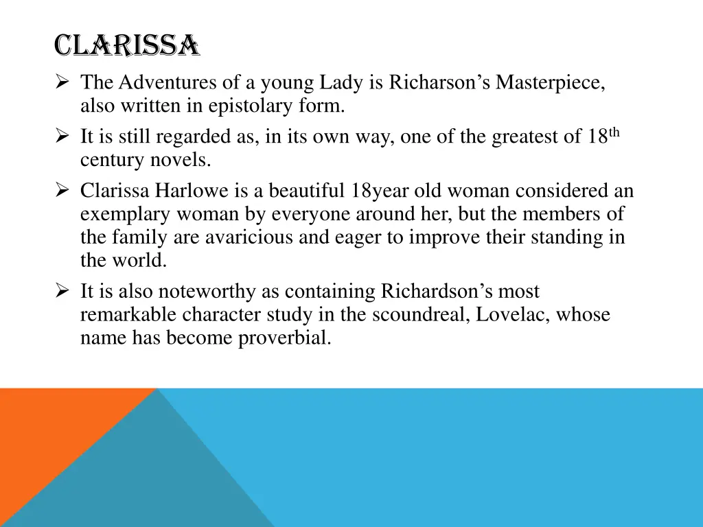 clarissa the adventures of a young lady