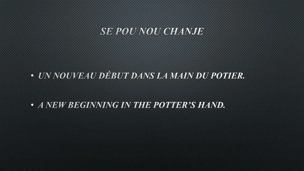 se pou nou chanje