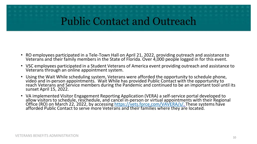 public contact and outreach