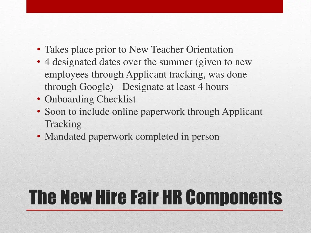 takes place prior to new teacher orientation