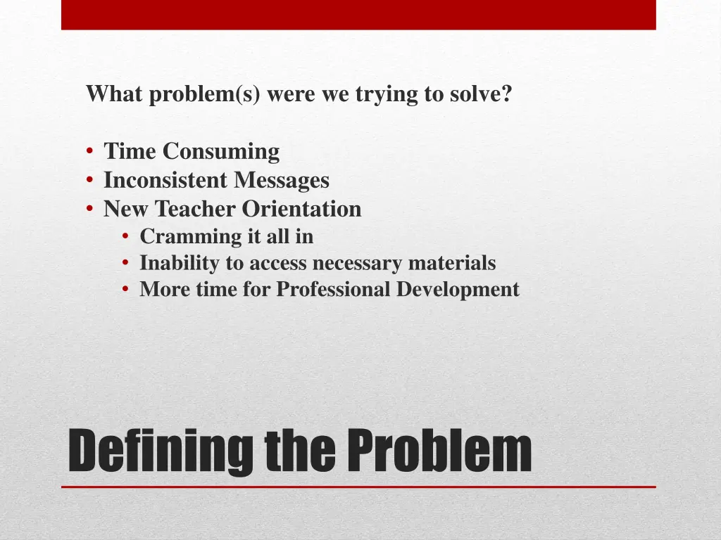what problem s were we trying to solve