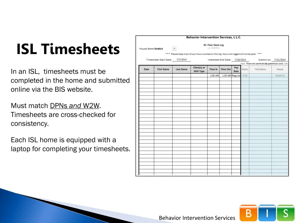 isl timesheets