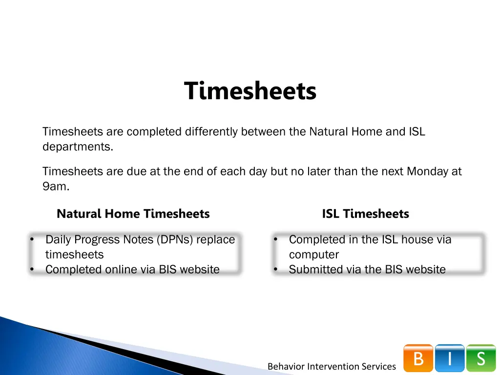 timesheets