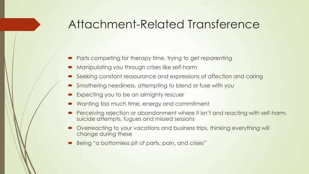 attachment related transference