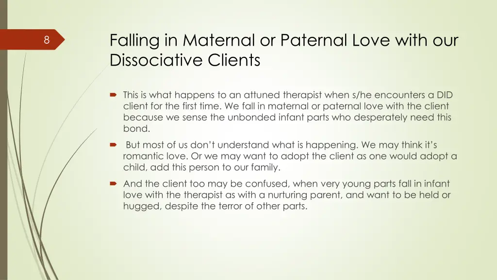 falling in maternal or paternal love with
