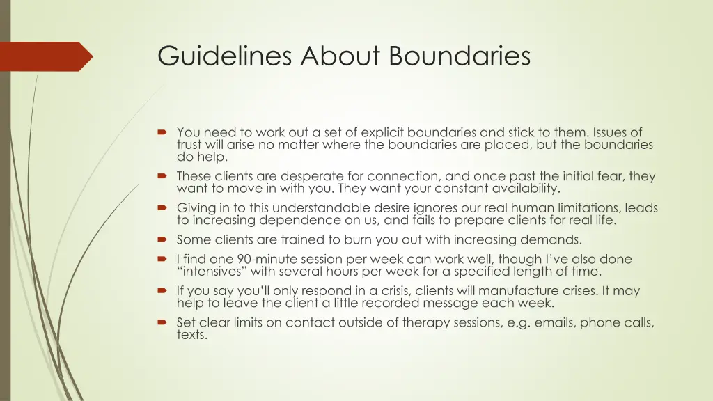 guidelines about boundaries