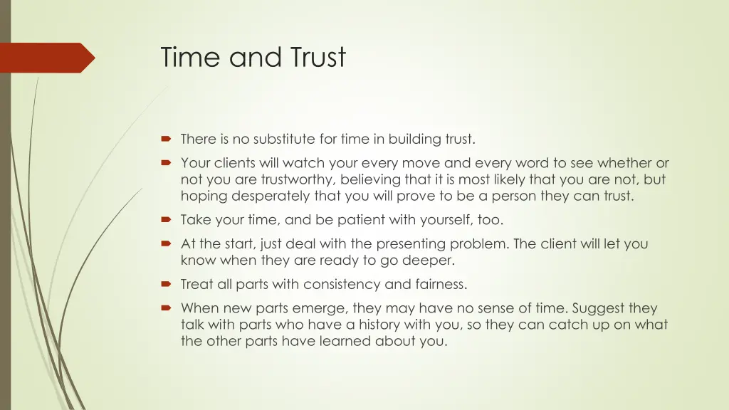 time and trust
