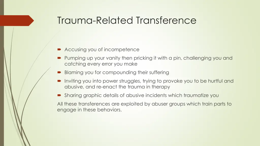 trauma related transference
