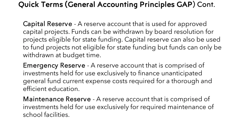 quick terms general accounting principles 1