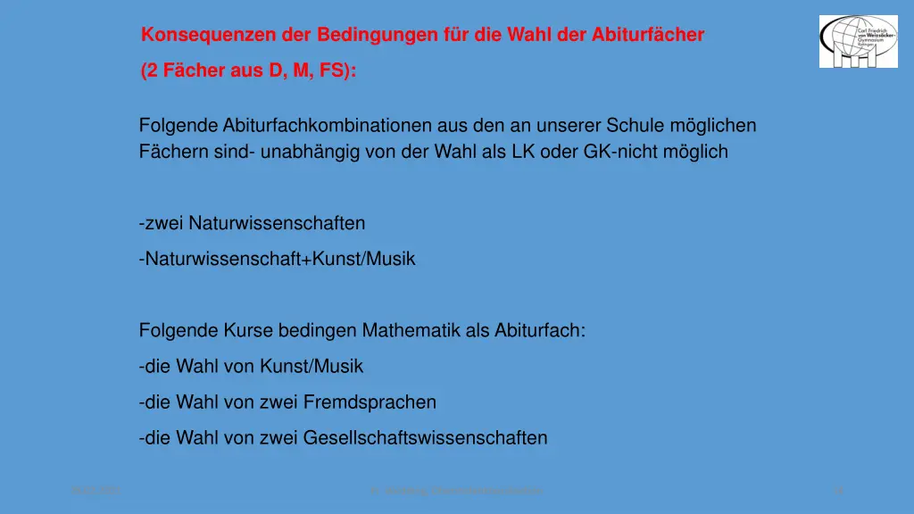 konsequenzen der bedingungen f r die wahl