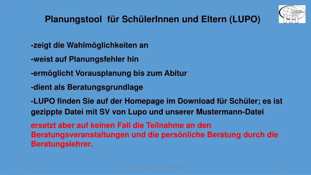 planungstool f r sch lerinnen und eltern lupo