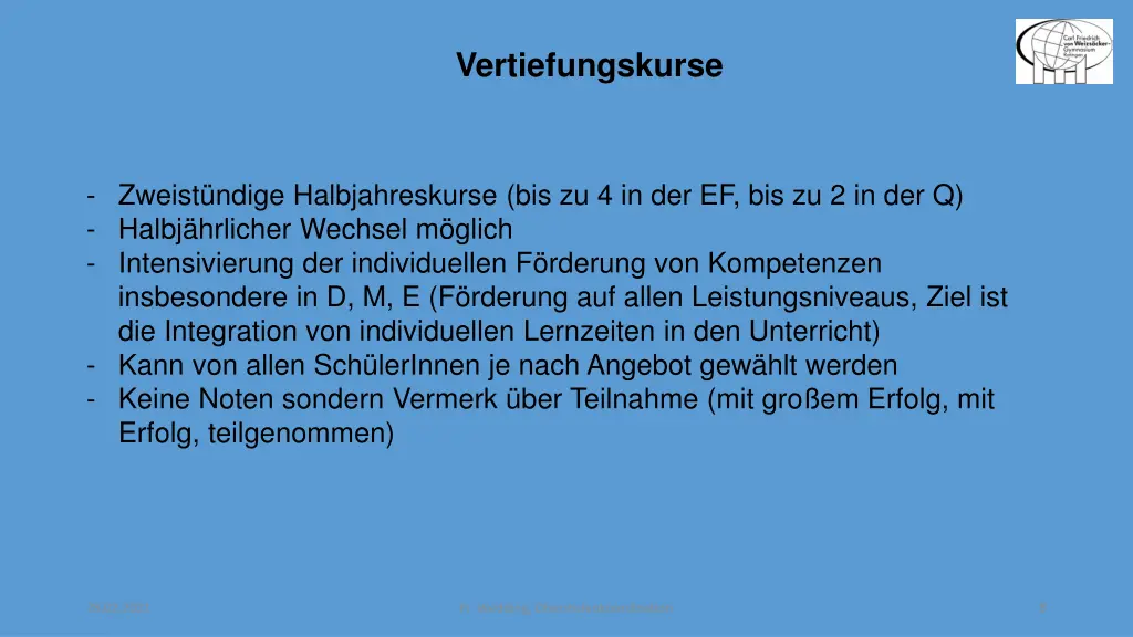 vertiefungskurse