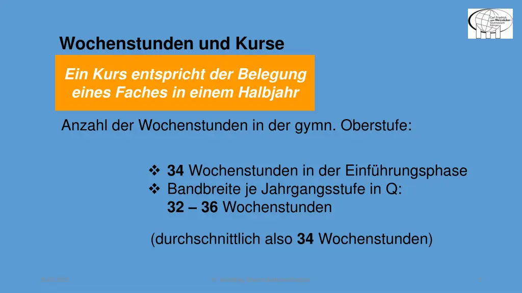 wochenstunden und kurse
