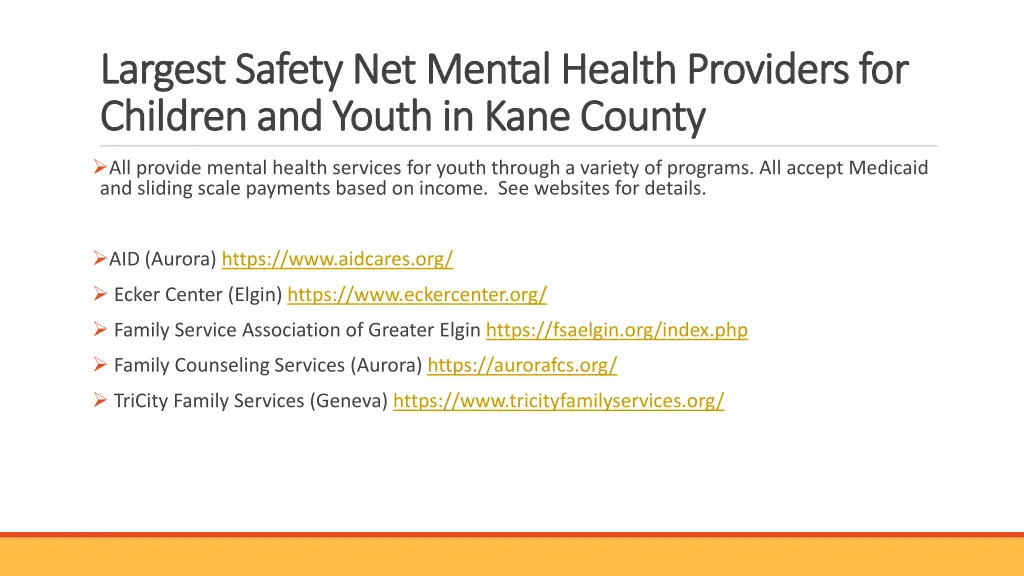 largest safety net mental health providers