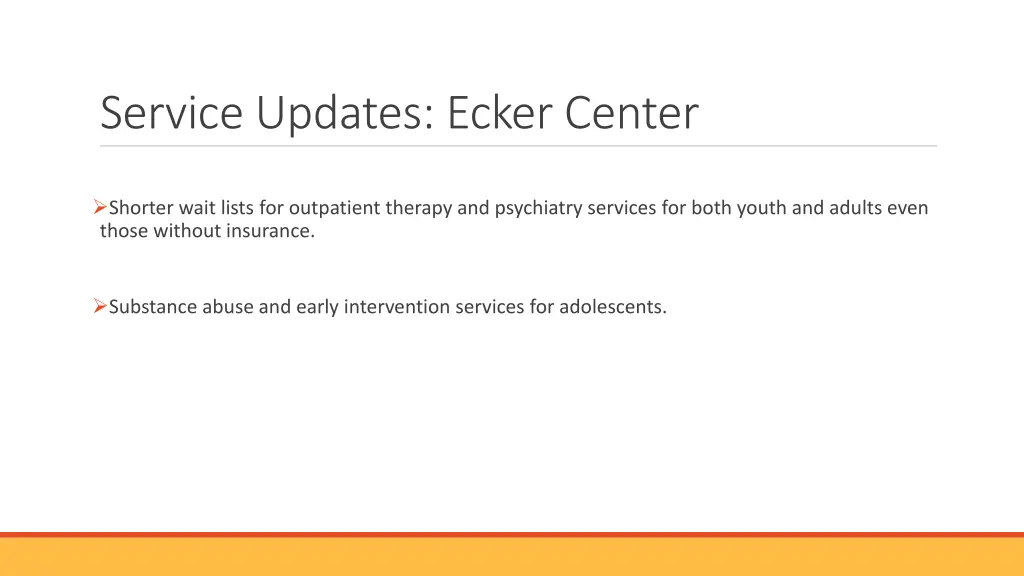 service updates ecker center