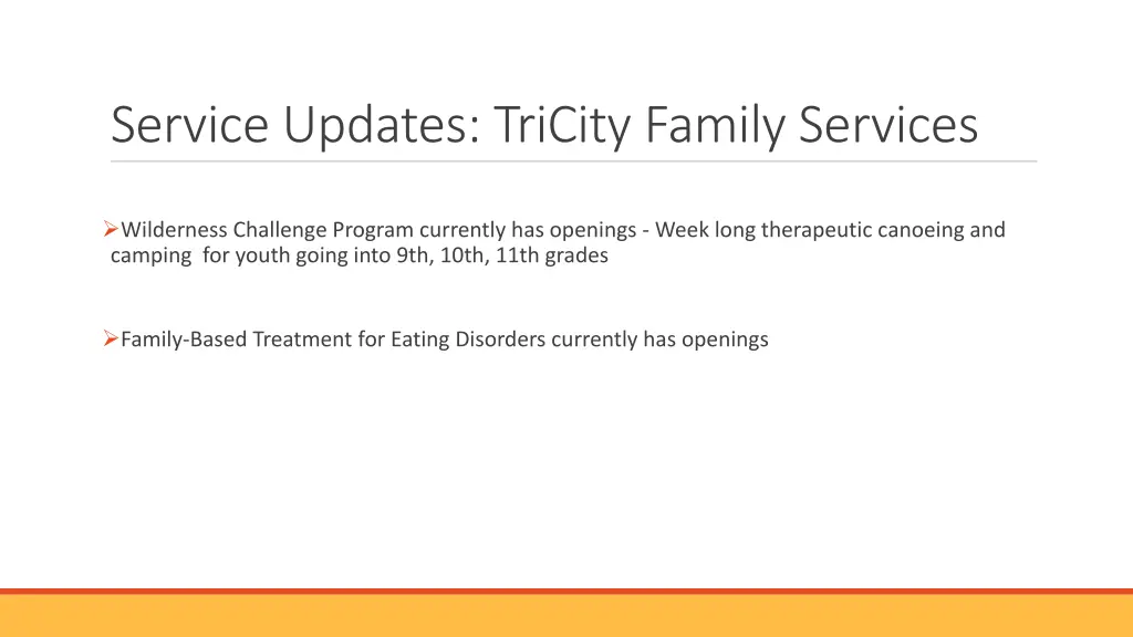 service updates tricity family services