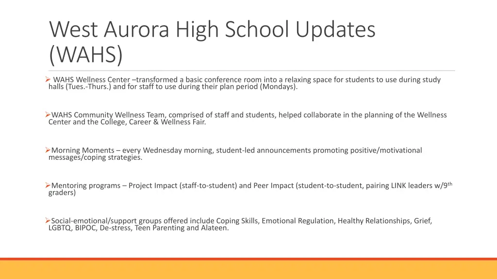 west aurora high school updates wahs