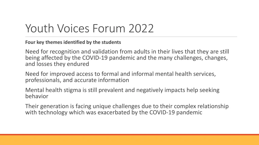 youth voices forum 2022