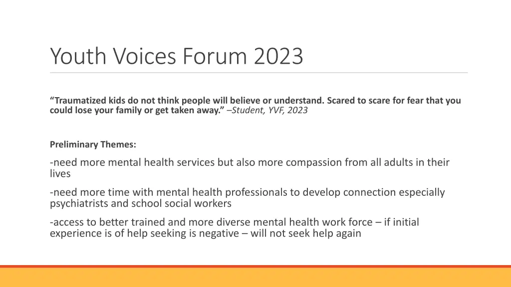 youth voices forum 2023