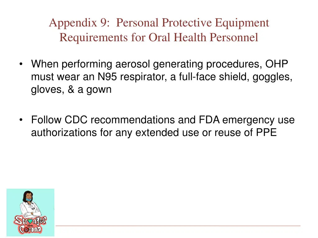 appendix 9 personal protective equipment