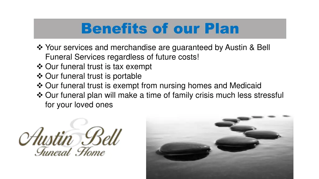 benefits of our plan