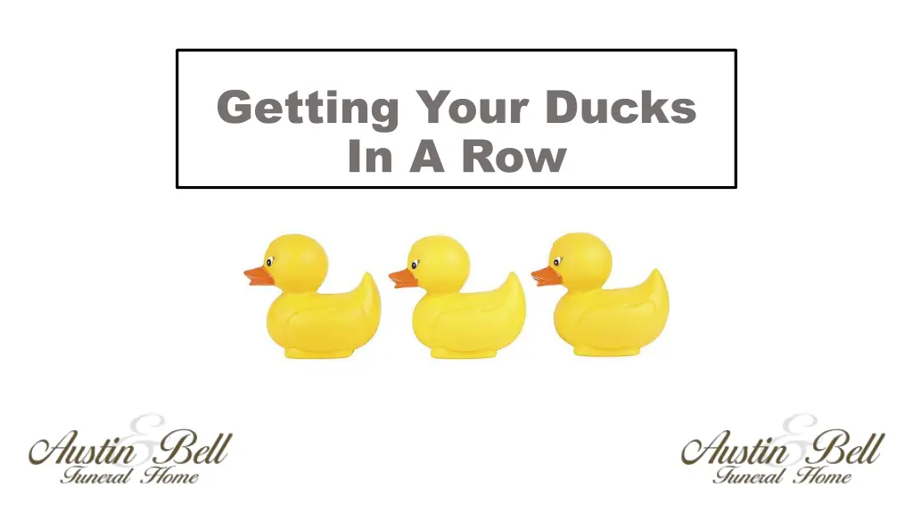 getting your ducks in a row
