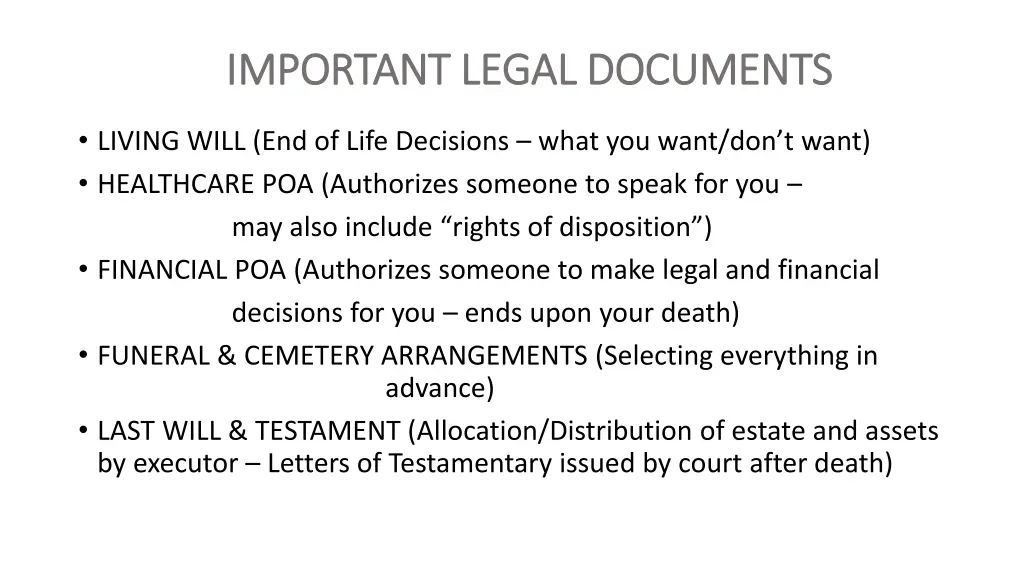 important legal documents important legal