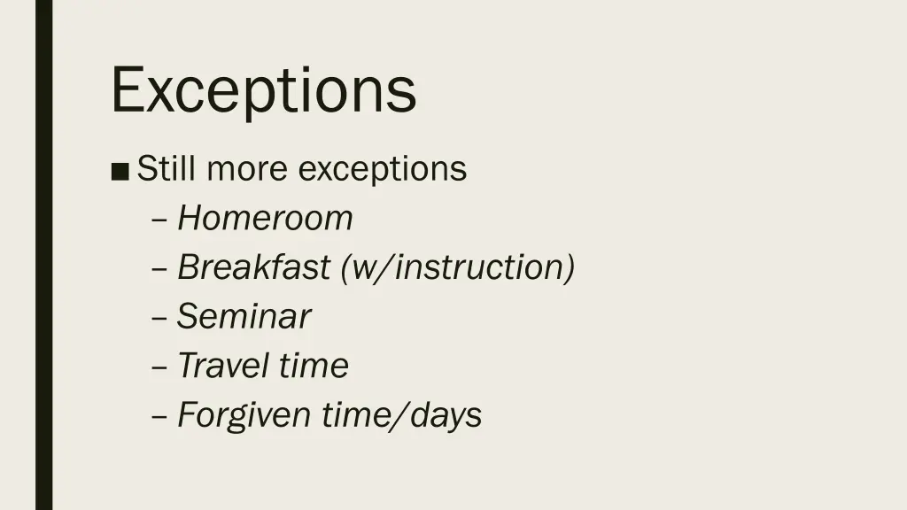 exceptions 1