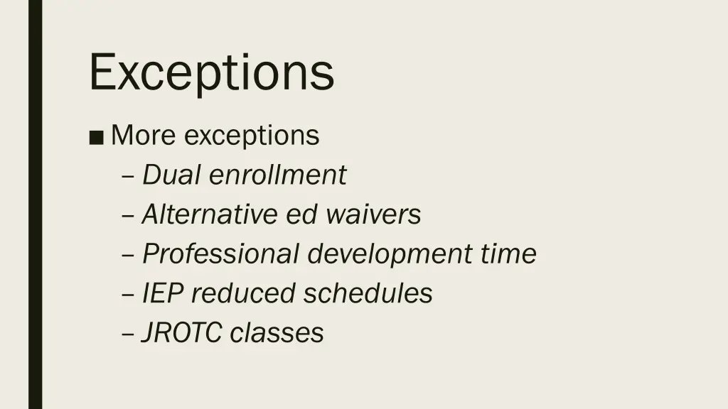 exceptions