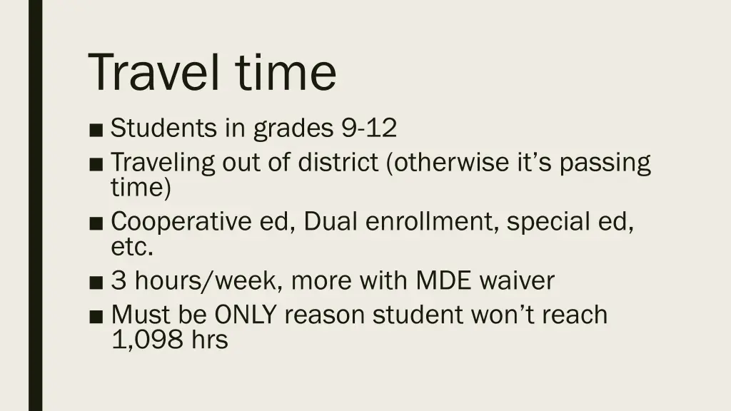 travel time students in grades 9 12 traveling