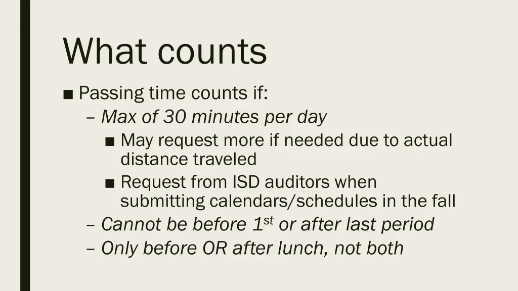 what counts passing time counts