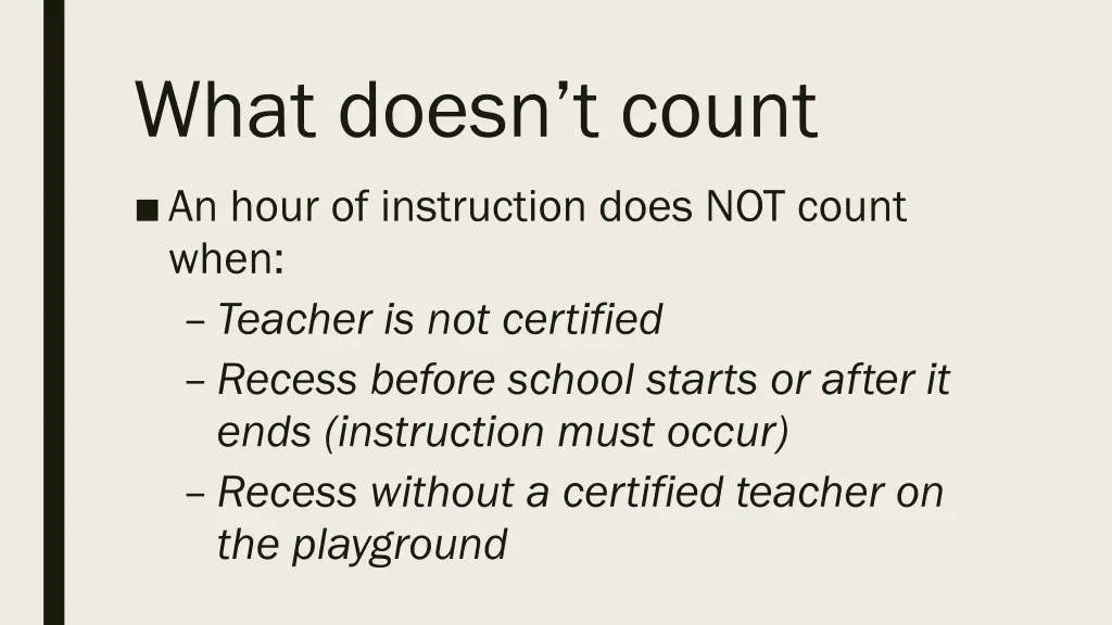what doesn t count 1