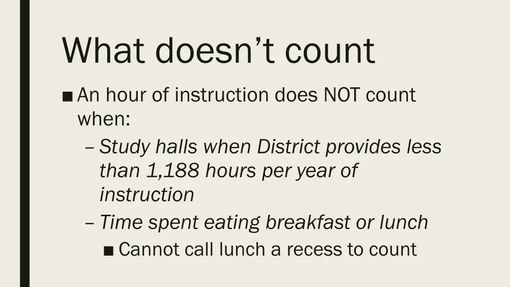 what doesn t count 4